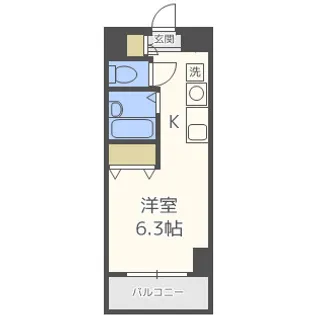 エルミタージュ難波南Ⅴ【7階】の間取り