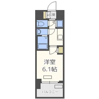 プレサンスタワー難波WEST【8階】の間取り