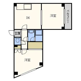 ハイネス磯路【4階】の間取り