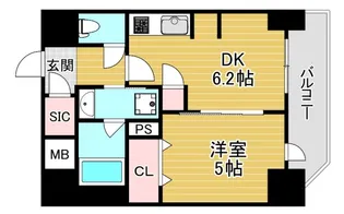 エステムコート北堀江Ⅱ【11階】の間取り