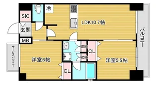 ベイサイドパークOSAKAサウスレジデンス【15階】の間取り
