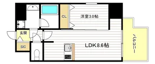 レオンコンフォート難波クレア【10階】の間取り