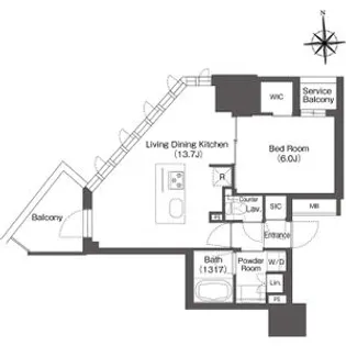コンフォリア・リヴ本町WESTQ【6階】の間取り