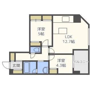 アーデンタワー北堀江【13階】の間取り