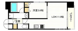 フレンシアノイエ難波南【11階】の間取り
