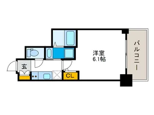 エステムプラザ難波WESTリバークロス【15階】の間取り