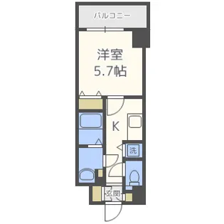 ルクレ難波【9階】の間取り