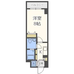 ルクレ難波【3階】の間取り