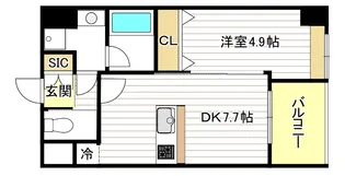 プレジオ難波ASIAN【11階】の間取り