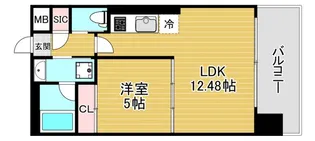 プレジオ弁天町【7階】の間取り