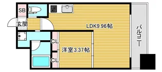 プレジオ弁天町EURO【3階】の間取り