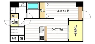 プレジオ難波ASIAN【7階】の間取り