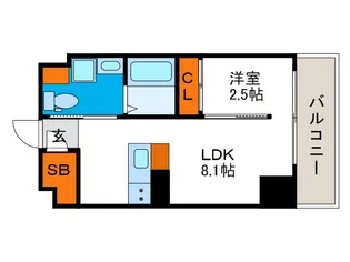 アイボリーポワント難波WEST【10階】の間取り