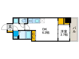 セレニテ桜川駅前プリエ【5階】の間取り