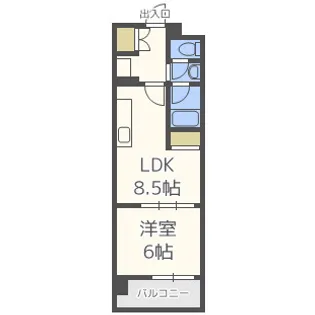 CITYSPIRE桜川1【6階】の間取り