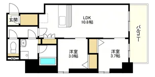 スプランディッド弁天町DUE【3階】の間取り