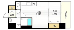 S-RESIDENCE難波西alter【3階】の間取り