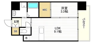 S-RESIDENCE難波西alter【3階】の間取り
