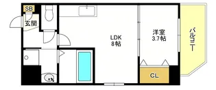 ジーグランデ九条【2階】の間取り