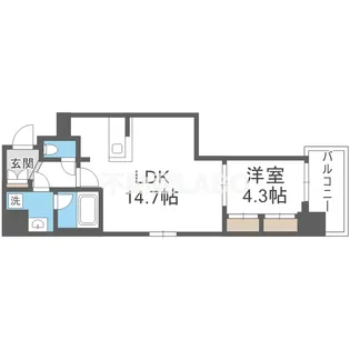 SUNREGIS NAMBA【6階】の間取り