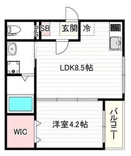 ハーモニーテラス大野【1階】の間取り
