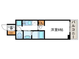 エステムコート難波WEST-SIDEⅤアジュール【6階】の間取り