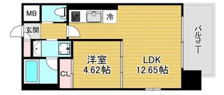 プレジオ弁天町【6階】の間取り