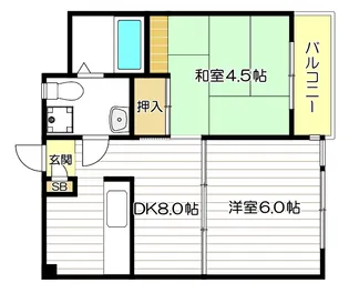 ラ・パレス桜川【2階】の間取り