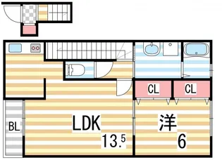 アムールLUSTER【207号室】の間取り