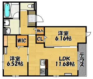 フォーチュンブランチ【201号室】の間取り