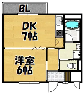 宏和マンション1号館【107号室】の間取り