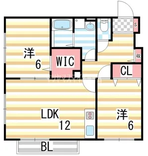 エスポワール住道【201号室】の間取り