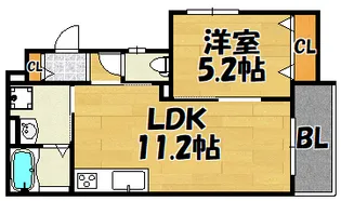 クリエオーレ忍ケ丘【201号室】の間取り