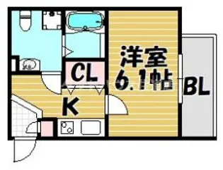 メゾンドペーシェ鴻池【203号室】の間取り