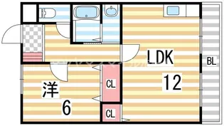 OKハイツ5号館【303号室】の間取り