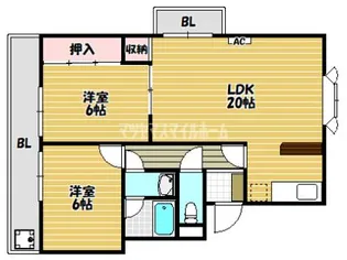 シャローム石切【201号室】の間取り