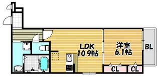フジパレス三住町A棟【105号室】の間取り