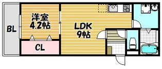 BADGE四条畷【204号室】の間取り