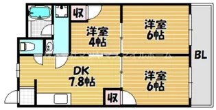 ハイツ西川【205号室】の間取り