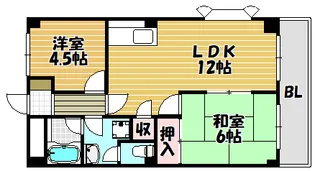 ロイヤルヴィラ壱番館【401号室】の間取り