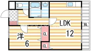 OKハイツ5号館【203号室】の間取り