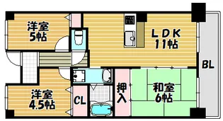 グランドミール【502号室】の間取り