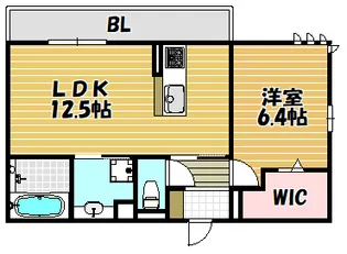 ルミナーレM&K【103号室】の間取り