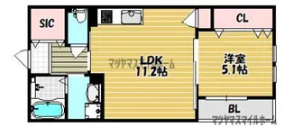 ウエスタンベル【301号室】の間取り