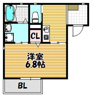 プライムスタイル深野【302号室】の間取り