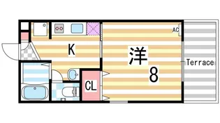 ラルゴ忍ヶ丘【102号室】の間取り