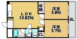 グランクレスト【4A号室】の間取り