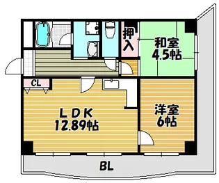グリーンたちばな【201号室】の間取り