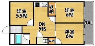 第一高山ハイツ【102号室】の間取り