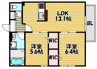 ルナメゾンB【205号室】の間取り